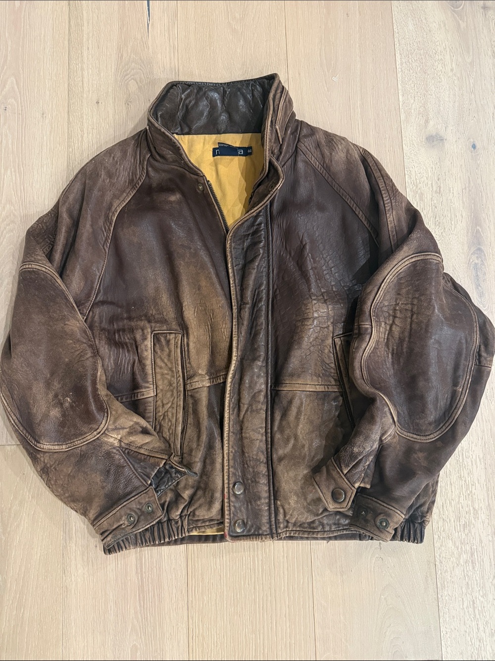 Rare perfectly distressed vintage nautica leather jacket